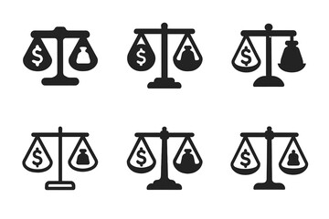 Personal Finance Logos. personal finance planning. Set Logo of personal finance planning: Debt payoff scale. Icon set. harmonious logo variations of the same