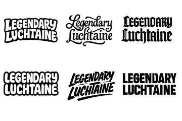 Obraz premium Diverse Lettering Styles. Legendary Luchtaine. Set lettering. harmonious lettering variations of the same emblematic concept (Funky cartoon-style lettering,