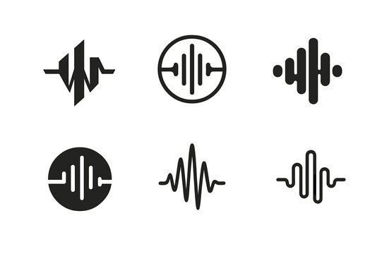 Studio Logo Variations. Recording and producing vocal tracks in the studio. Set Logo of Recording and producing vocal tracks in the studio: vocal frequency