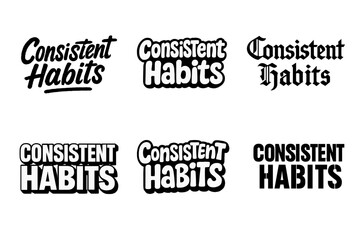 Obraz premium Diverse Lettering Styles. Consistent habits. Set lettering. harmonious lettering variations of the same emblematic concept, each with different artistic