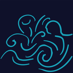 Obraz premium Abstract shape doodle icon concept on dark backdrop