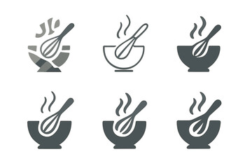 Fototapeta premium Cookie Baking Logos. Baking fresh cookies and enjoying the smell of them. Set Logo of Baking fresh cookies and enjoying the smell of them: whisk and mixing