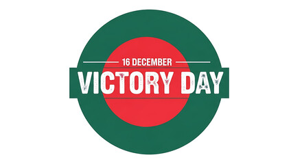 Victory day bangladesh december 16th national holiday celebration emblem with red and green colors