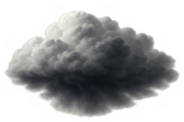 Dark storm cloud forming, bringing dramatic weather changes, creating a moody atmosphere with a transparent background