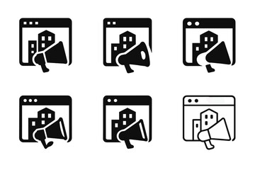 Emblematic Logo Variations. Building a brand through digital content and advertising. Icon set. Set Logo of Building a brand through digital content and