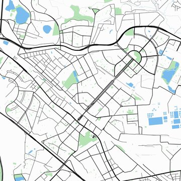 Map of the city of Lyubertsy, Lyubertsy District, Moscow Oblast, Russia.