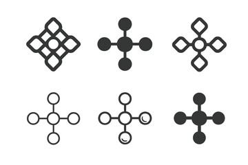 Digital Marketing Logos. Digital marketing strategies in the modern world. Icon set. Set Logo of Digital marketing strategies in the modern world: social media