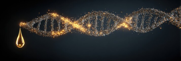 Glowing DNA Ribbon Transforms Into a Skincare Droplet Showcasing Innovation in Beauty