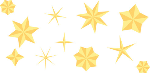Golden Star Vector Set — Festive Geometric Stars Collection
