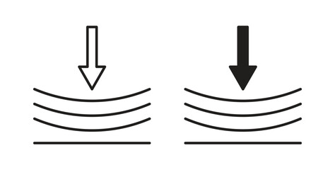 Compress icon with line and silhouette versions.