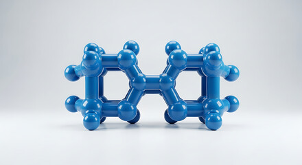 Blue molecular structure model