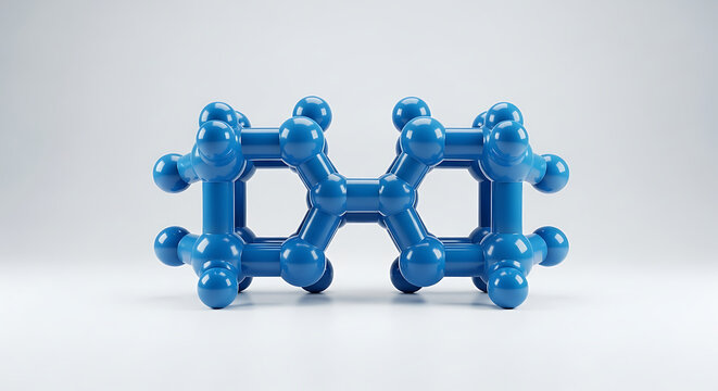 Blue molecular structure model