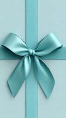 Closeup flat illustration of perfectly tied ribbon on gift