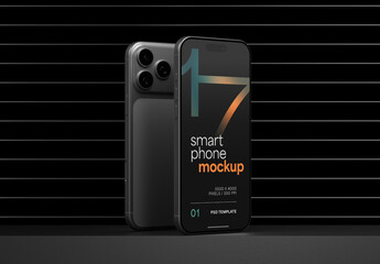 Dark Smartphone Mockup for App UI Designs