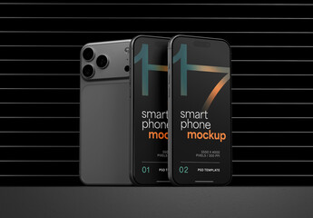 Dark Smartphone Mockup for App UI Designs