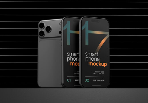 Dark Smartphone Mockup for App UI Designs