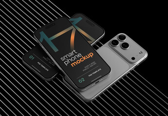 Dark Smartphone Mockup for App UI Designs