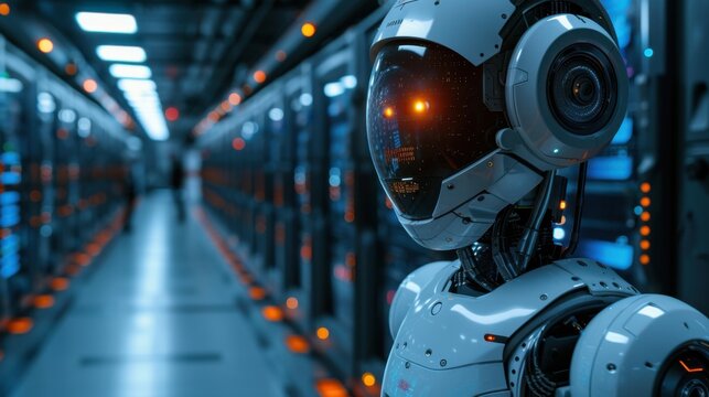 AI maintenance robots in eco data center