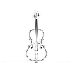 Fototapeta premium Elegant single line drawing of a violin on a simple line background symbolizing music
