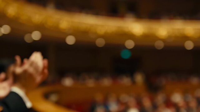 Appreciative Audience Hands Clapping with Warm Cinematic Shallow Focus