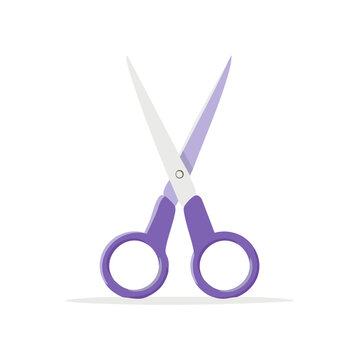 Purple scissors vector illustration design on a white background