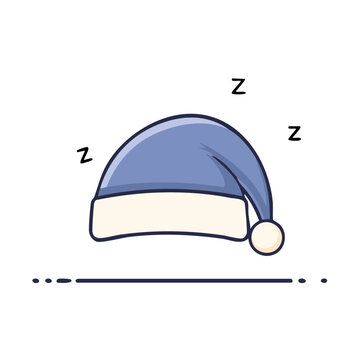 Cartoon blue sleeping cap with z's representing sleep and rest