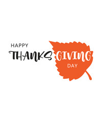 Typography happy thanksgiving logo, Hand lettering, Thanksgiving Day logo text, sticker, label for celebrate fall season	
