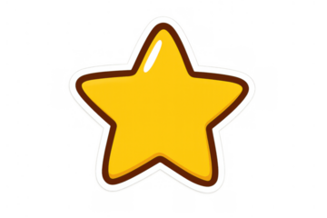 Golden star rating icon displaying quality, feedback, success, and reward for games, apps, and reviews