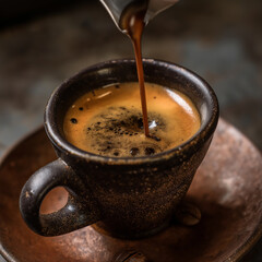 Pouring Fresh Espresso