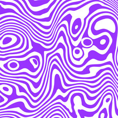 Abstract 3D Illusion of Black Stripes Curving Around Purple Space Creating a Hypnotic, Surreal Background. Eps 10