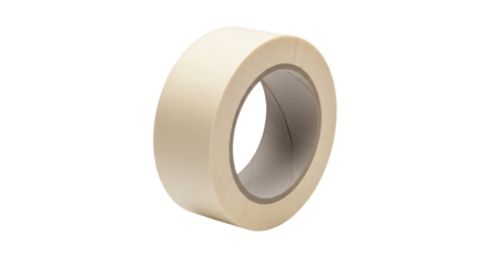 Roll of Beige Masking Tape adhesive paper isolated on a transparent background