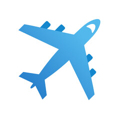 Obraz premium Modern Blue Airplane Icon for Air Transport and International Travel Journey