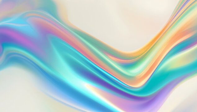 Iridescent Ribbon, Flowing Softly in Light, with Subtle Textures and Gradient Hues.