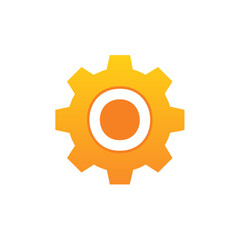 Obraz premium Abstract Gear Icon with Gradient Orange and White Colors