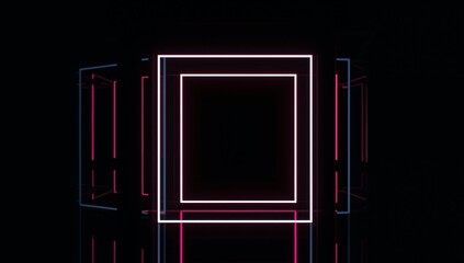 Luminous Square in a Dark Void with Geometric Echoes, A Vision of Linear Abstraction.