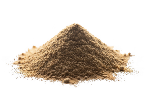 Fine brown powder pile, perfect for culinary, cosmetic, or science applications