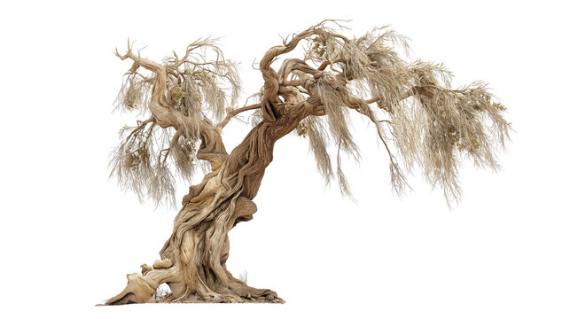 Withered fig tree on transparent background, biblical symbol from the Parable of the Fig Tree, isolated PNG cutout for Christian teaching and design