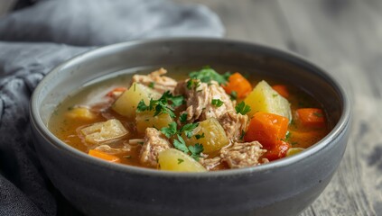 Simple Bowl Presentation. Golden Hue, Rustic Texture, with a Touch of Culinary Presentation.