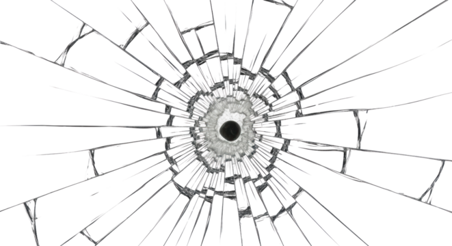 Shattered Glass Texture With Bullet Hole abstract background isolated on a transparent background - Powered by Adobe