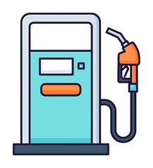 Modern Flat Vector Gas Station Fuel Pump Icon - Clean, Simple, Scalable Design