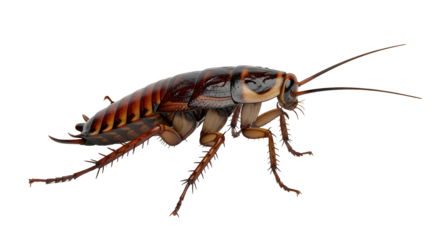 Cockroach isolated on white close-up of an insect pest common household nuisance