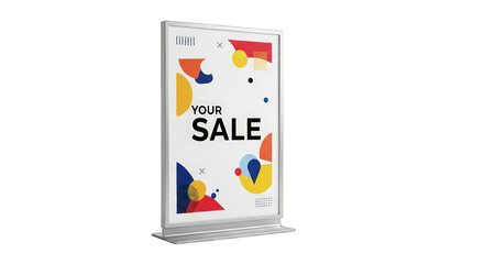 Sale sign isolated on a transparent background to promote discount and attract customer attention
