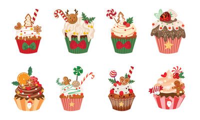 Christmas Cupcakes Set - Festive Holiday Desserts & Sweets Collection