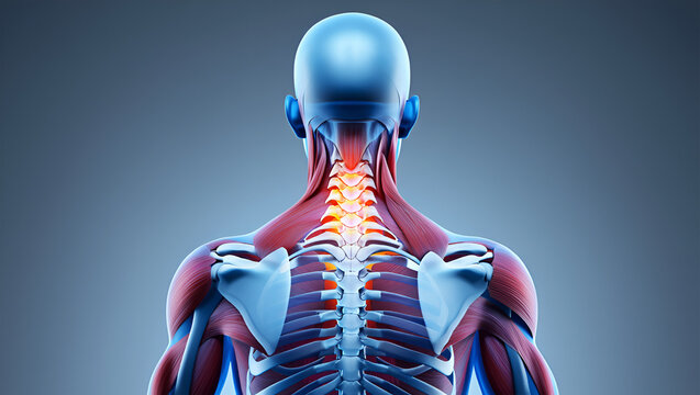 Human anatomy muscular skeletal system neck pain image