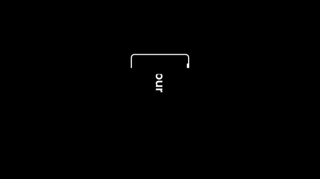 Please Rotate Your Phone to Landscape orientation. Rotate Your Device from Vertical to Horizontal. Outline Icon Animation on Black Background for Social Media and Alpha Channel 4K