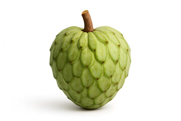 Obraz premium Fresh green cherimoya fruit isolated on white background tropical exotic produce sweet healthy organic food and nutrition concept image