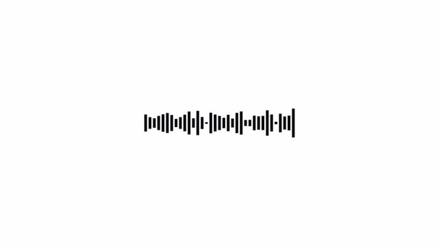 Audio waveform spectrum animation with alpha channel in 4K,audio wave motion background ,line digital minimalist sound wave animation on transparent background, audio wave visualization voice record