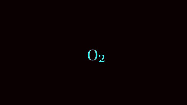 Neon oxygen measurement icon animation on black background scifi medical technology