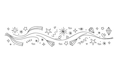 Fototapeta premium Hand drawn decorative doodle border design with intricate details