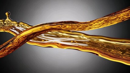 Golden Motor Oil or Honey Liquid Splash Abstract Animation - Powered by Adobe